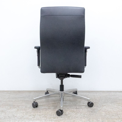 Fauteuil de bureau reconditionné TREND OFFICE Sim'O en cuir noir