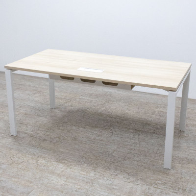 Bureau droit L160 Frêne / Blanc