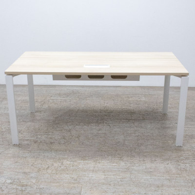 Bureau droit L160 Frêne / Blanc
