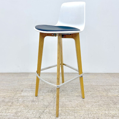 Tabouret d'occasion reconditionné Enea Lottus Wood Blanc Noir