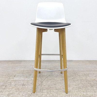 Tabouret d'occasion reconditionné Enea Lottus Wood Blanc Noir