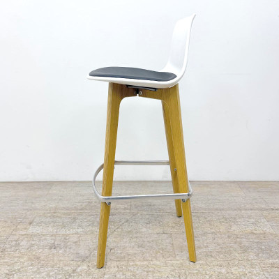 Tabouret d'occasion reconditionné Enea Lottus Wood Blanc Noir