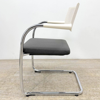 Chaise reconditionnée Vitra Visavis Anthracite / Crème