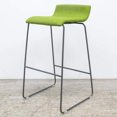 Tabouret haut en tissu Vert / Gris