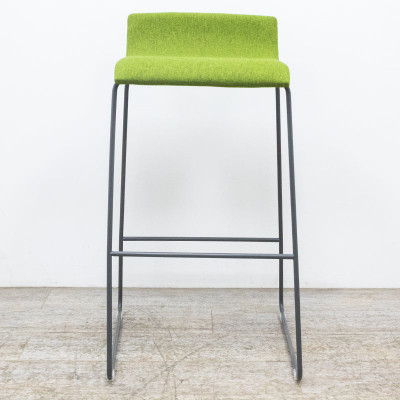 Tabouret haut en tissu Vert / Gris