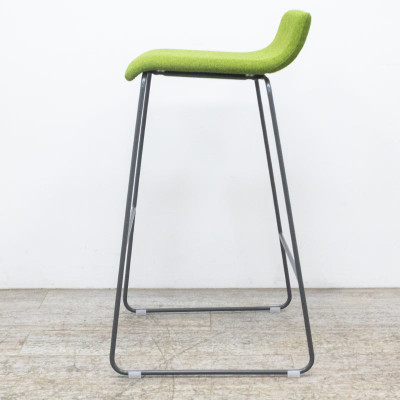 Tabouret haut en tissu Vert / Gris
