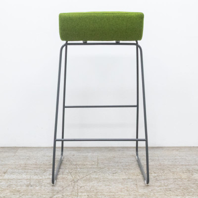 Tabouret haut en tissu Vert / Gris