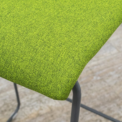 Tabouret haut en tissu Vert / Gris
