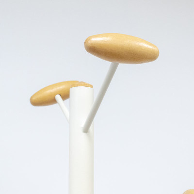 Porte manteaux 6 patères Bois/Blanc