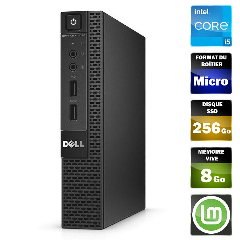 Micro PC Reconditionné DELL Optiplex 3020M MFF SSD256