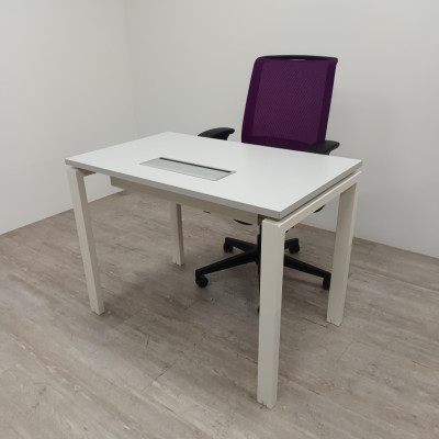 Bureau Majencia L120 Gris / Blanc