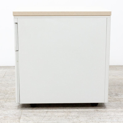Caisson 2 tiroirs top Chêne / Blanc