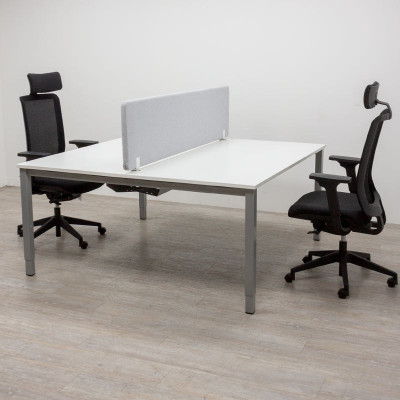 Kinnarps Bench 2 postes L160 Blanc