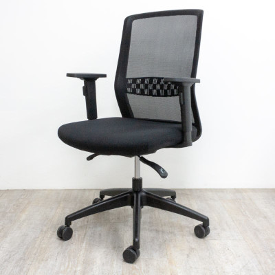 Fauteuil tissu et résille Noir 2D