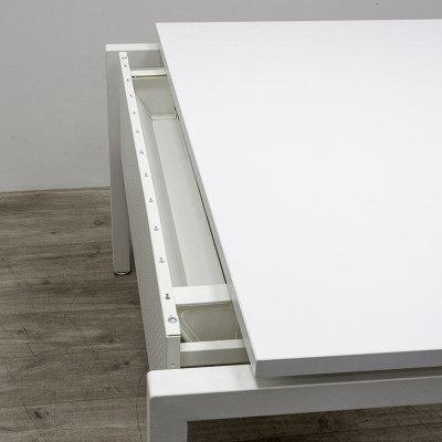 Bureau droit L140 + voile Blanc