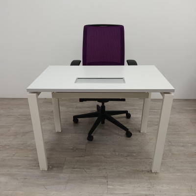 Bureau Majencia L120 Gris / Blanc