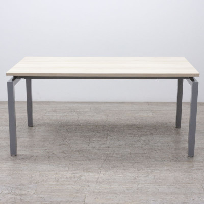 Bureau L160 Acacia / Gris Aluminium