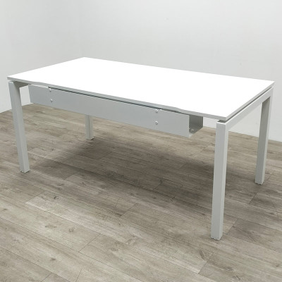 Bureau droit coulissant L160 Blanc