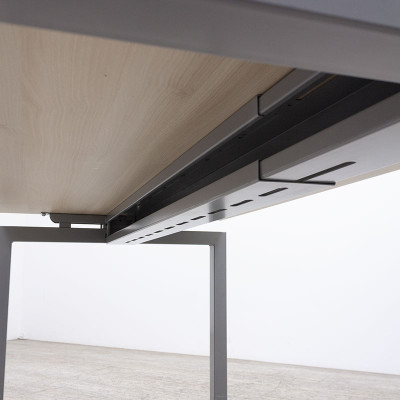 Bureau L160 Acacia / Gris Aluminium