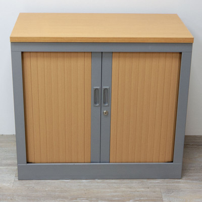 Armoire mini L80 Hêtre / Gris