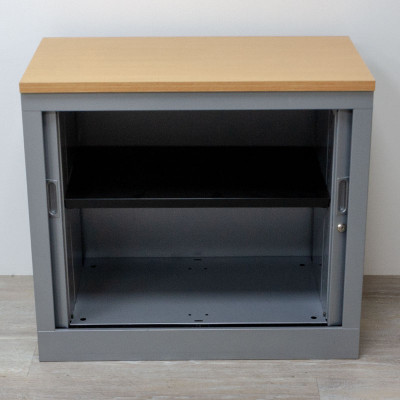 Armoire mini L80 Hêtre / Gris