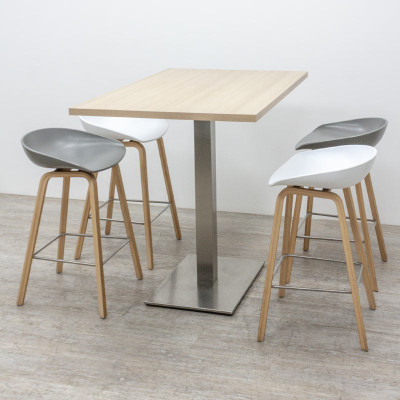 Pedrali Table Haute Inox L120 Chêne