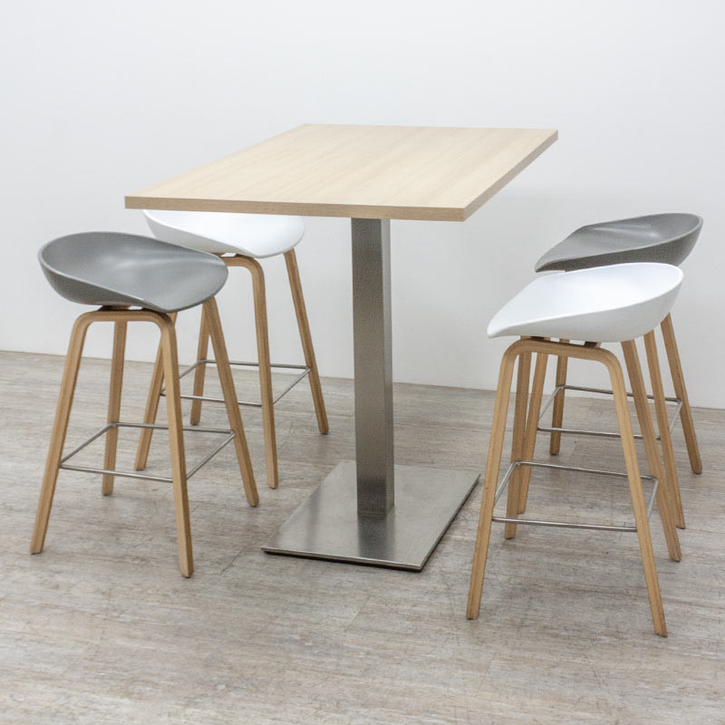 Pedrali Table Haute Inox L120 Chêne