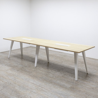 Table de réunion L300 Chêne / Blanc