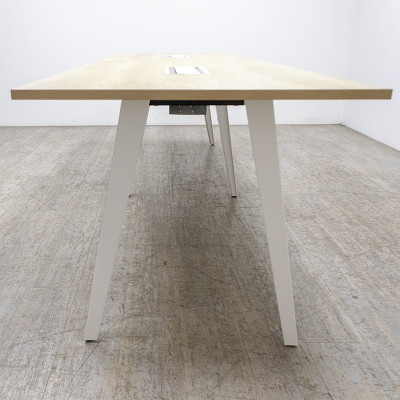 Table de réunion L300 Chêne / Blanc