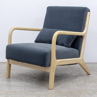  Fauteuil Détente tissu Gris / Bois