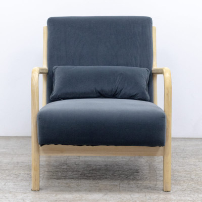  Fauteuil Détente tissu Gris / Bois