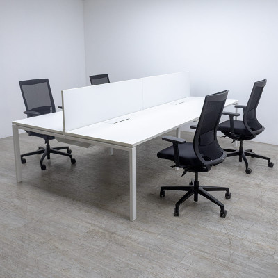 Bench 4 postes L280 Blanc