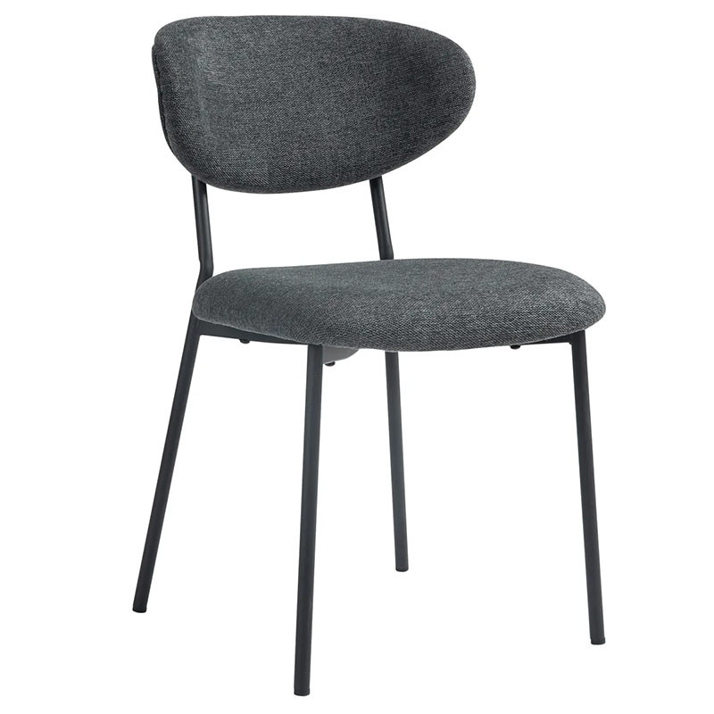 HOME Dori chaise tissu Gris Foncé