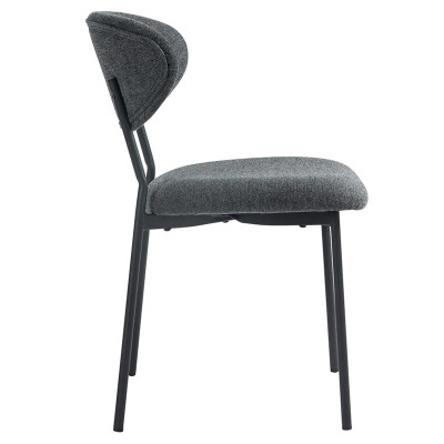 HOME Dori chaise tissu Gris Foncé