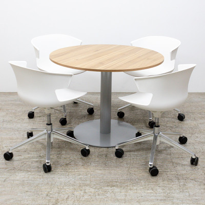 Table ronde Ø100 Chêne / Gris
