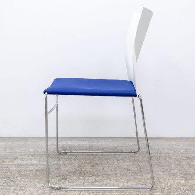 Chaise traineau Bleu / Blanc