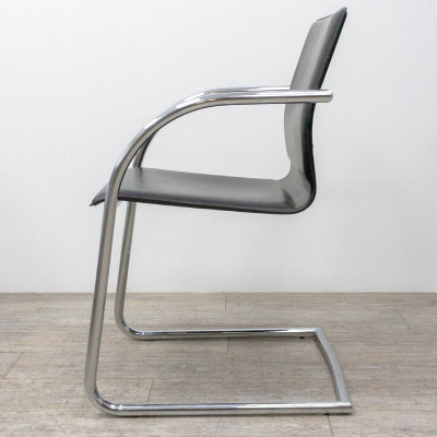 Chaise similicuir Noir/Chromé 2nd C