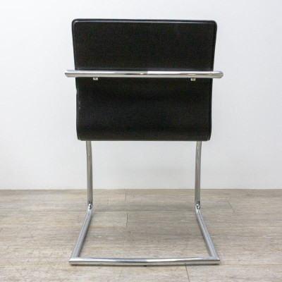 Chaise similicuir Noir/Chromé 2nd C