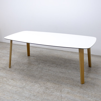 Table de réunion L200 Blanc / Bois