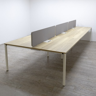 SEDUS bench 6 postes Chêne / Gris