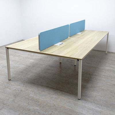 SEDUS bench 4 postes Chêne / Bleu