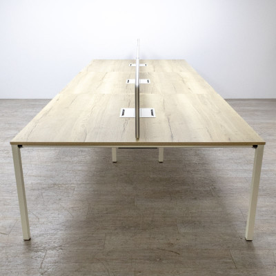 SEDUS bench 6 postes Chêne / Gris
