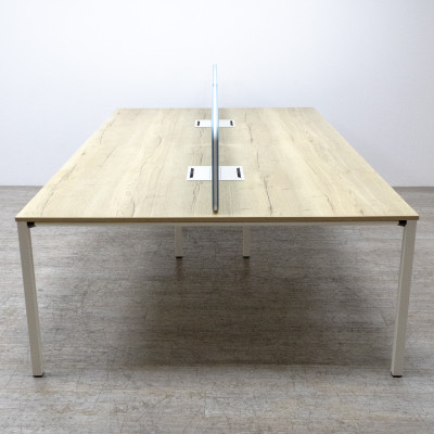 SEDUS bench 4 postes Chêne / Bleu