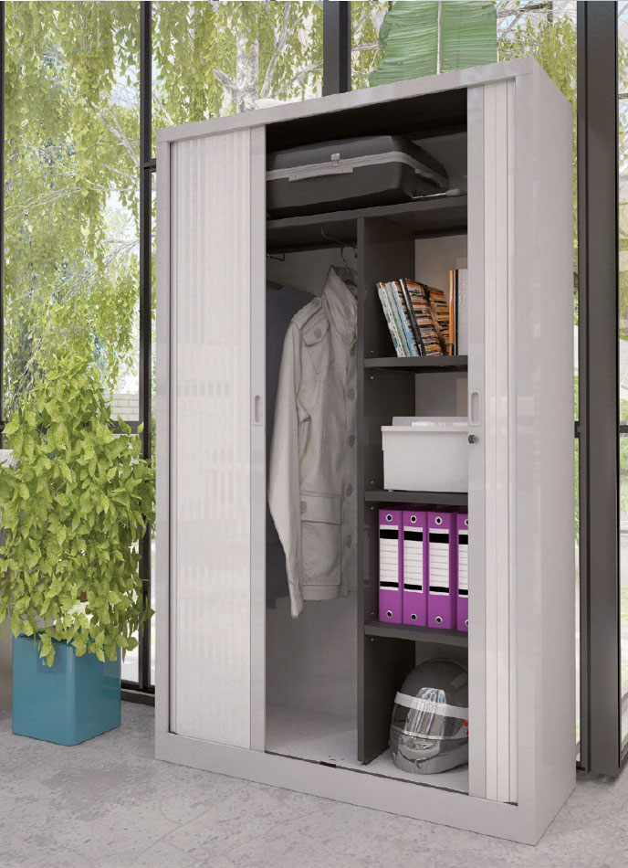 armoire de bureau en métal grise