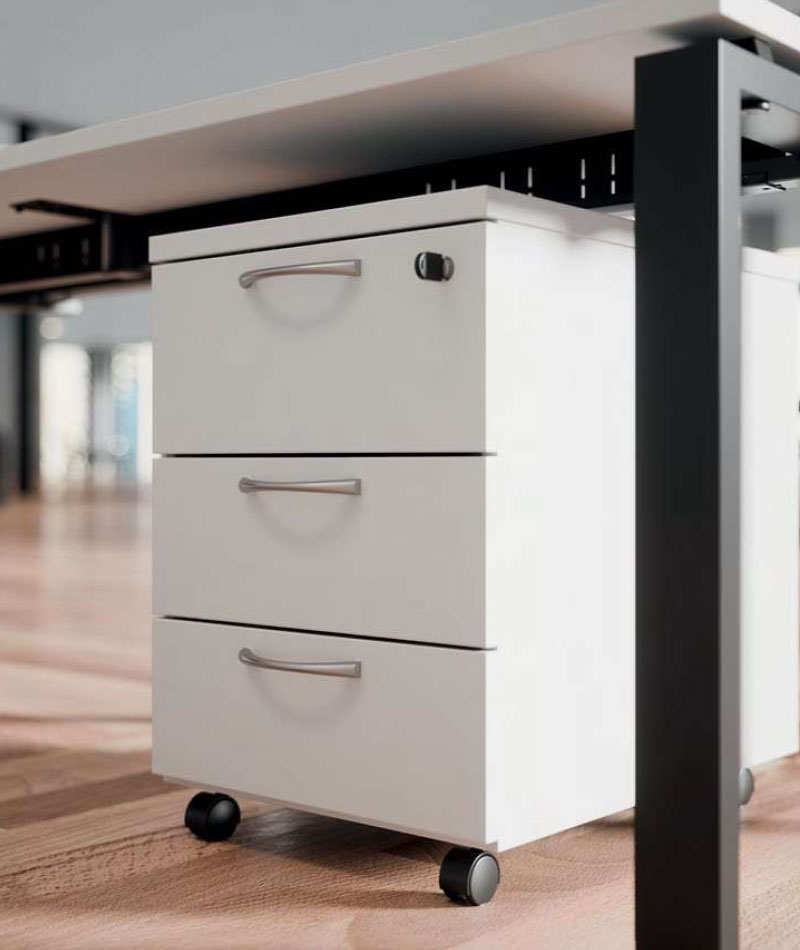 caisson mobile sous un bureau