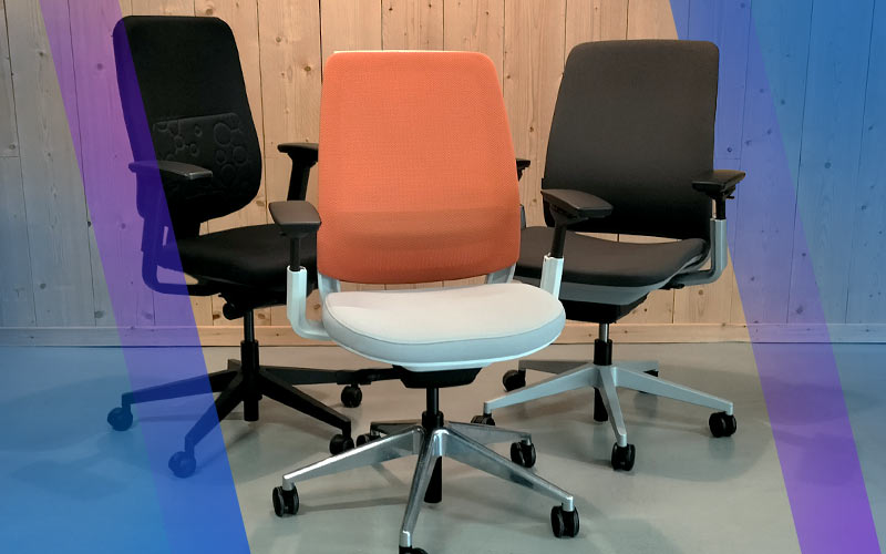 3 chaises de bureau reconditionnées de marque Steelcase