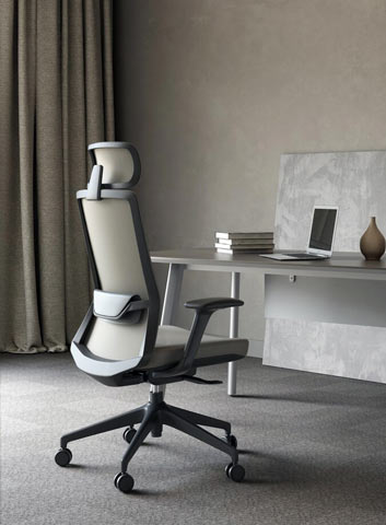 siège de bureau ergonomique avec têtière