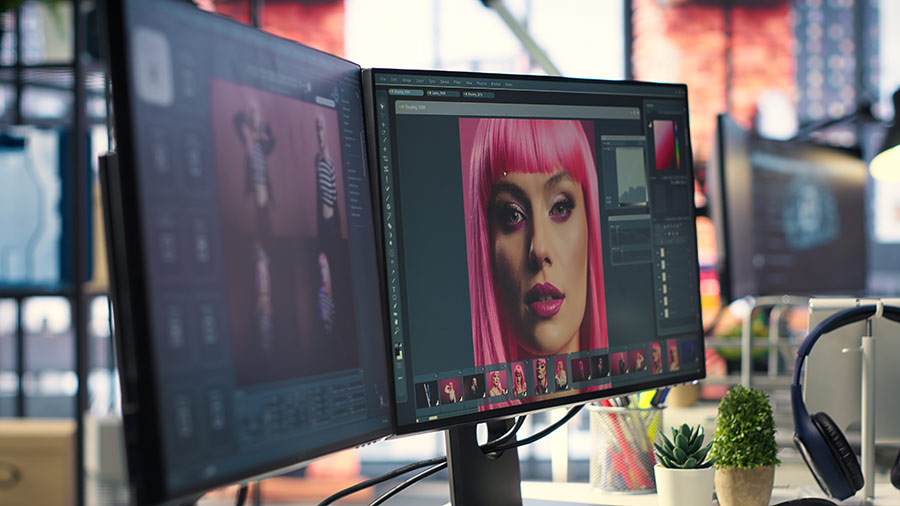 ecran de pc adapté à l'activité de graphiste